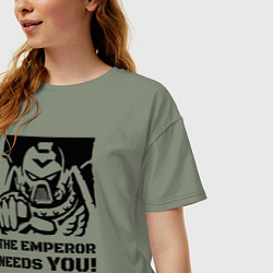 Футболка оверсайз женская Император нуждается в тебе! трафарет, цвет: авокадо — фото 2