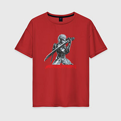 Женская футболка оверсайз Райден из Metal Gear Rising с мечом