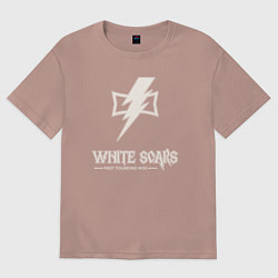 Женская футболка оверсайз Белые шрамы лого винтаж