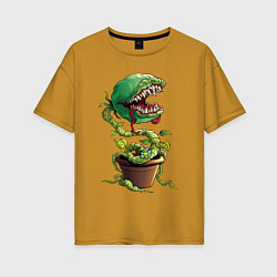 Женская футболка оверсайз Plant - Piranha