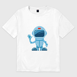 Футболка оверсайз женская Blue Spaceman, цвет: белый