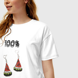 Футболка оверсайз женская Сережки-арбузики, цвет: белый — фото 2