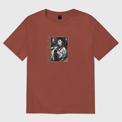 Футболка оверсайз женская ХА ЮРИ ЗАХАРД, цвет: кирпичный