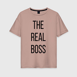 Футболка оверсайз женская The real boss!, цвет: пыльно-розовый