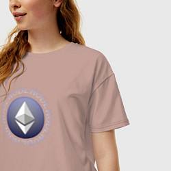 Футболка оверсайз женская Ethereum Holders, цвет: пыльно-розовый — фото 2