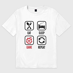 Женская футболка оверсайз Eat - Sleep - Final Fantasy - Repeat