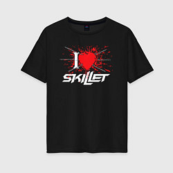 Женская футболка оверсайз Skillet Сердце