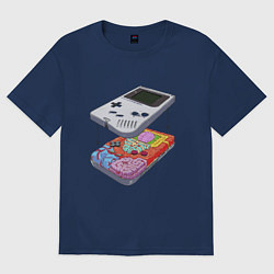 Футболка оверсайз женская Game boy insides, цвет: тёмно-синий