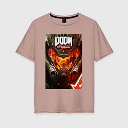 Женская футболка оверсайз Doom eternal - poster