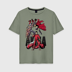 Футболка оверсайз женская Akira anime, цвет: авокадо