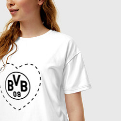 Футболка оверсайз женская Лого Borussia в сердечке, цвет: белый — фото 2