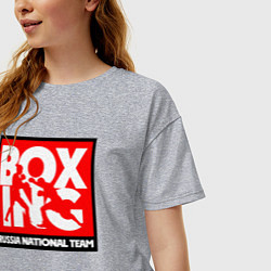 Футболка оверсайз женская Boxing team russia, цвет: меланж — фото 2