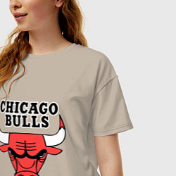 Футболка оверсайз женская Chicago Bulls, цвет: миндальный — фото 2