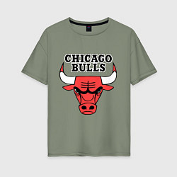 Футболка оверсайз женская Chicago Bulls, цвет: авокадо