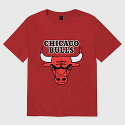 Футболка оверсайз женская Chicago Bulls, цвет: красный