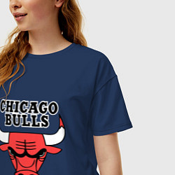 Футболка оверсайз женская Chicago Bulls, цвет: тёмно-синий — фото 2