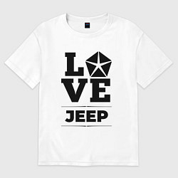 Футболка оверсайз женская Jeep Love Classic, цвет: белый