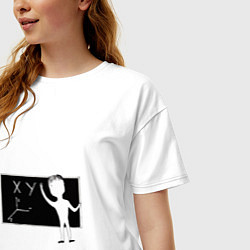 Футболка оверсайз женская Грустяш и математика, цвет: белый — фото 2