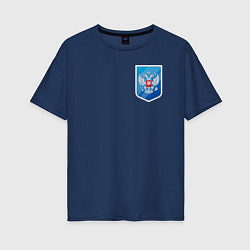Женская футболка оверсайз Синий герб России