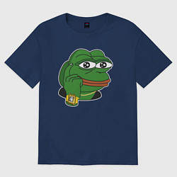 Женская футболка оверсайз Пепе Лягушонок советует думать