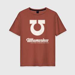 Женская футболка оверсайз Ультрамарины винтаж лого
