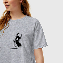 Футболка оверсайз женская Hollow Knight на краю, цвет: меланж — фото 2