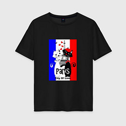 Женская футболка оверсайз Paris city of love