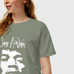 Футболка оверсайз женская Джими Хендрикс, цвет: авокадо — фото 2