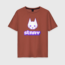 Футболка оверсайз женская Stray x Twitch, цвет: кирпичный