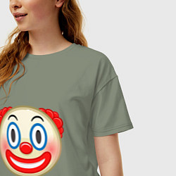Футболка оверсайз женская Эмодзи Клоун, цвет: авокадо — фото 2