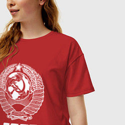 Футболка оверсайз женская Герб СССР, цвет: красный — фото 2