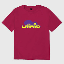Футболка оверсайз женская LMFAO music, цвет: маджента