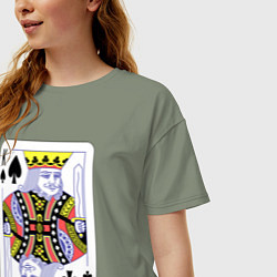 Футболка оверсайз женская Игральная карта - Король, цвет: авокадо — фото 2