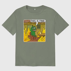 Женская футболка оверсайз Пепе Лягушонок в беде