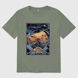 Женская футболка оверсайз Звездный десант в квадрате