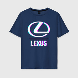 Женская футболка оверсайз Значок Lexus в стиле glitch