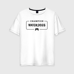 Женская футболка оверсайз Watch Dogs gaming champion: рамка с лого и джойсти