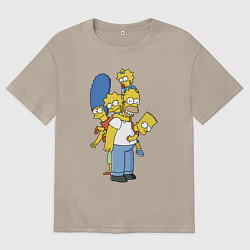 Женская футболка оверсайз Прикольная семейка Симпсонов