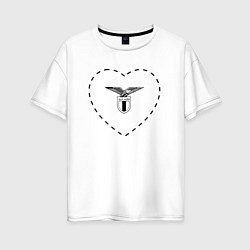 Футболка оверсайз женская Лого Lazio в сердечке, цвет: белый