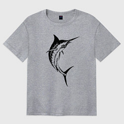 Футболка оверсайз женская Марлин - рекордсмен по скорости, цвет: меланж