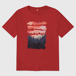 Женская футболка оверсайз Бездорожье и закат