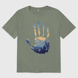 Женская футболка оверсайз Отпечаток ладони Кратоса