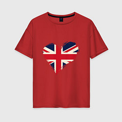 Футболка оверсайз женская Сердце - Британия, цвет: красный
