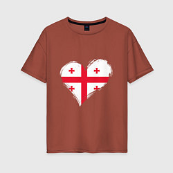 Женская футболка оверсайз Сердце - Грузия