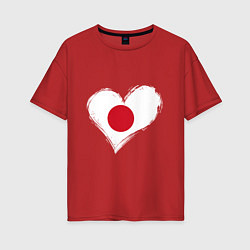 Женская футболка оверсайз Сердце - Япония