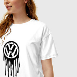 Футболка оверсайз женская Volkswagen - art logo, цвет: белый — фото 2