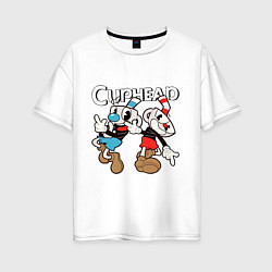 Футболка оверсайз женская Cuphead - Mugman, цвет: белый