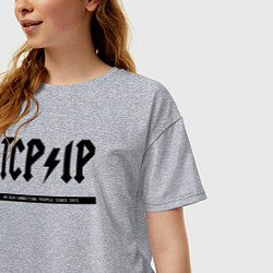 Футболка оверсайз женская TCPIP Connecting people since 1972, цвет: меланж — фото 2