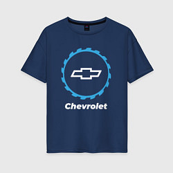 Футболка оверсайз женская Chevrolet в стиле Top Gear, цвет: тёмно-синий