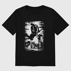 Футболка оверсайз женская Punk jump, цвет: черный